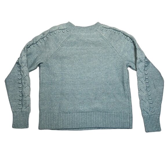 Loft baby blue wool blend cable knit sweater size Small - Picture 2 of 9